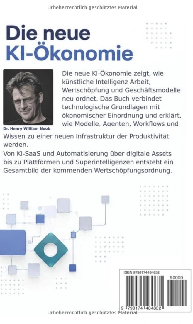 Rückseite des Buches Die neue KI-Ökonomie mit ISBN und Barcode
